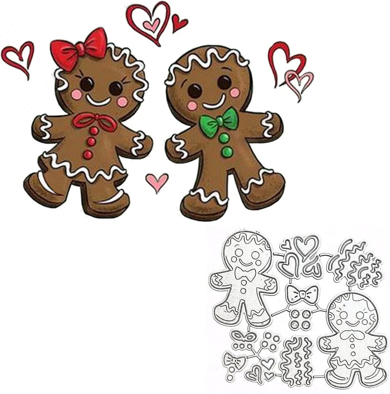 hinana Christmas Gingerbread Man Metal Die Cuts,Gingerbread Man Loves Christmas Cutting Dies Cut Stencils for DIY Scrapbooking Photo Decorative Embossing Paper Dies for Scrapbooking Card Making - Image 1
